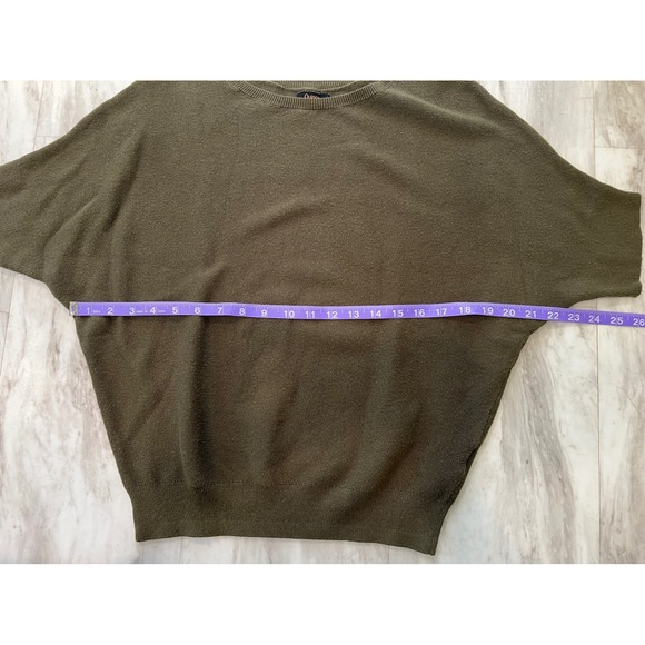 Quince Cotton Cashmere Dolman Sleeve Link Stitch Sweater Women's XS in Olive - Picture 5 of 7